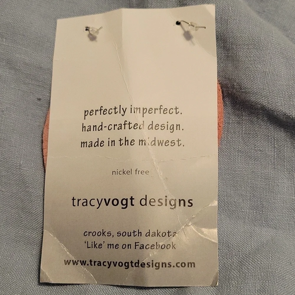 Tracy vogt hot pink leather earrings, nickel free